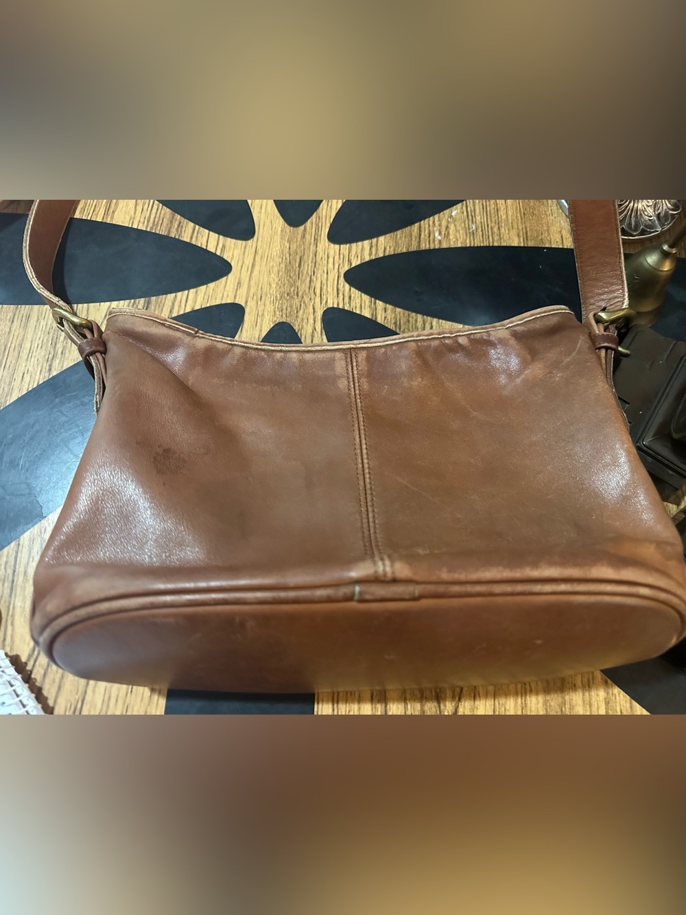Vintage Brown Leather Shoulder Bag - project